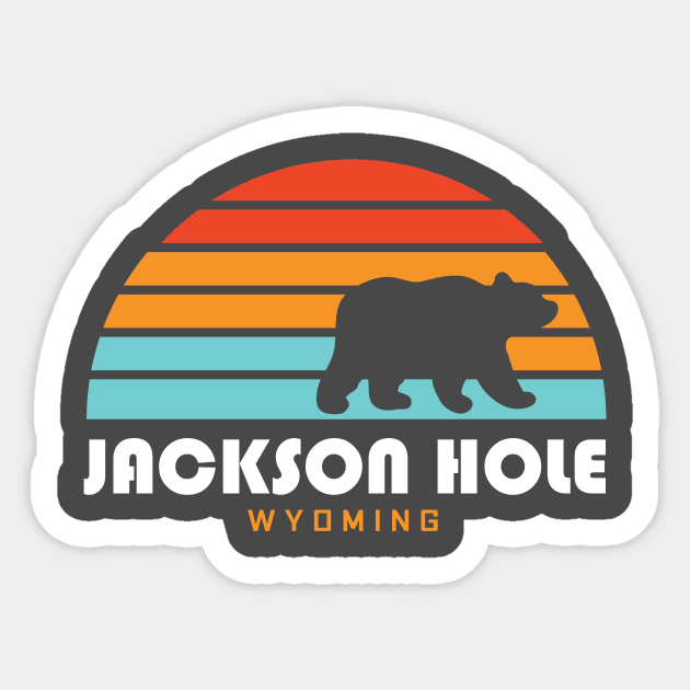 Jackson Hole Wyoming Bear Mountains Sticker by PodDesignShop